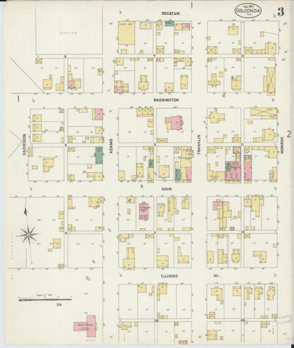 Sanborn Fire Insurance Map from Golconda, Pope County, Illinois (1902), Sheet #0003 - Complete Map Set gallery image, historic Sanborn map, vintage wall art, Illinois Illinois