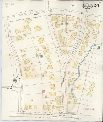 Sanborn Fire Insurance Map from Burlingame, San Mateo County, California (1949), Sheet #0024 - Complete Map Set gallery image, historic Sanborn map, vintage wall art, California California