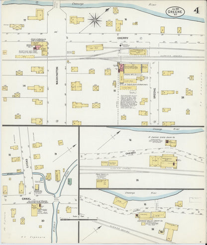 Sanborn Fire Insurance Map from Greene, Chenango County, New York (1903), Sheet #0004 - Complete Map Set gallery image, historic Sanborn map, vintage wall art, New York New York