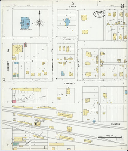 Sanborn Fire Insurance Map from Beloit, Mitchell County, Kansas (1905), Sheet #0003 - Complete Map Set gallery image, historic Sanborn map, vintage wall art, Kansas Kansas