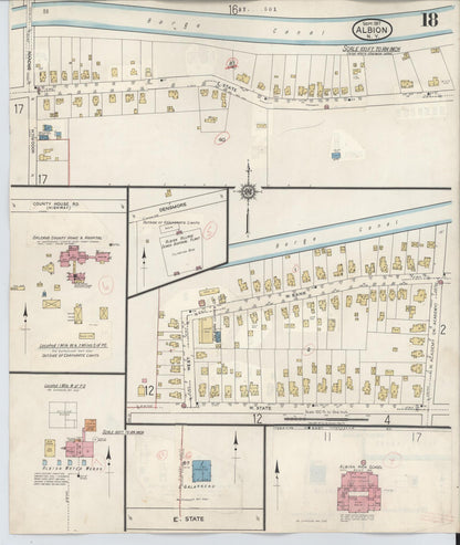 Sanborn Fire Insurance Map from Albion, Orleans County, New York (1941), Sheet #0018 - Complete Map Set gallery image, historic Sanborn map, vintage wall art, New York New York