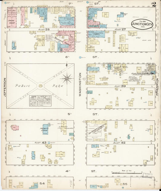 Sanborn Fire Insurance Map from Junction City, Geary County, Kansas (1885), Sheet #0002 - Historic Sanborn Fire Insurance Map Print, vintage old map wall art, antique decor, genealogy gift, Kansas Kansas map