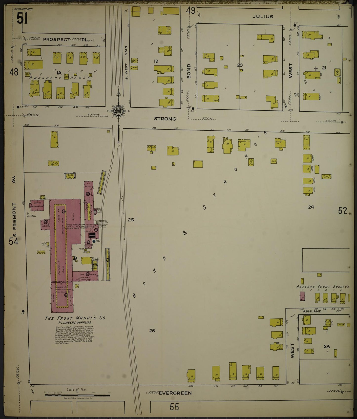 Sanborn Fire Insurance Map from Kenosha, Kenosha County, Wisconsin. (1918), Sheet 55