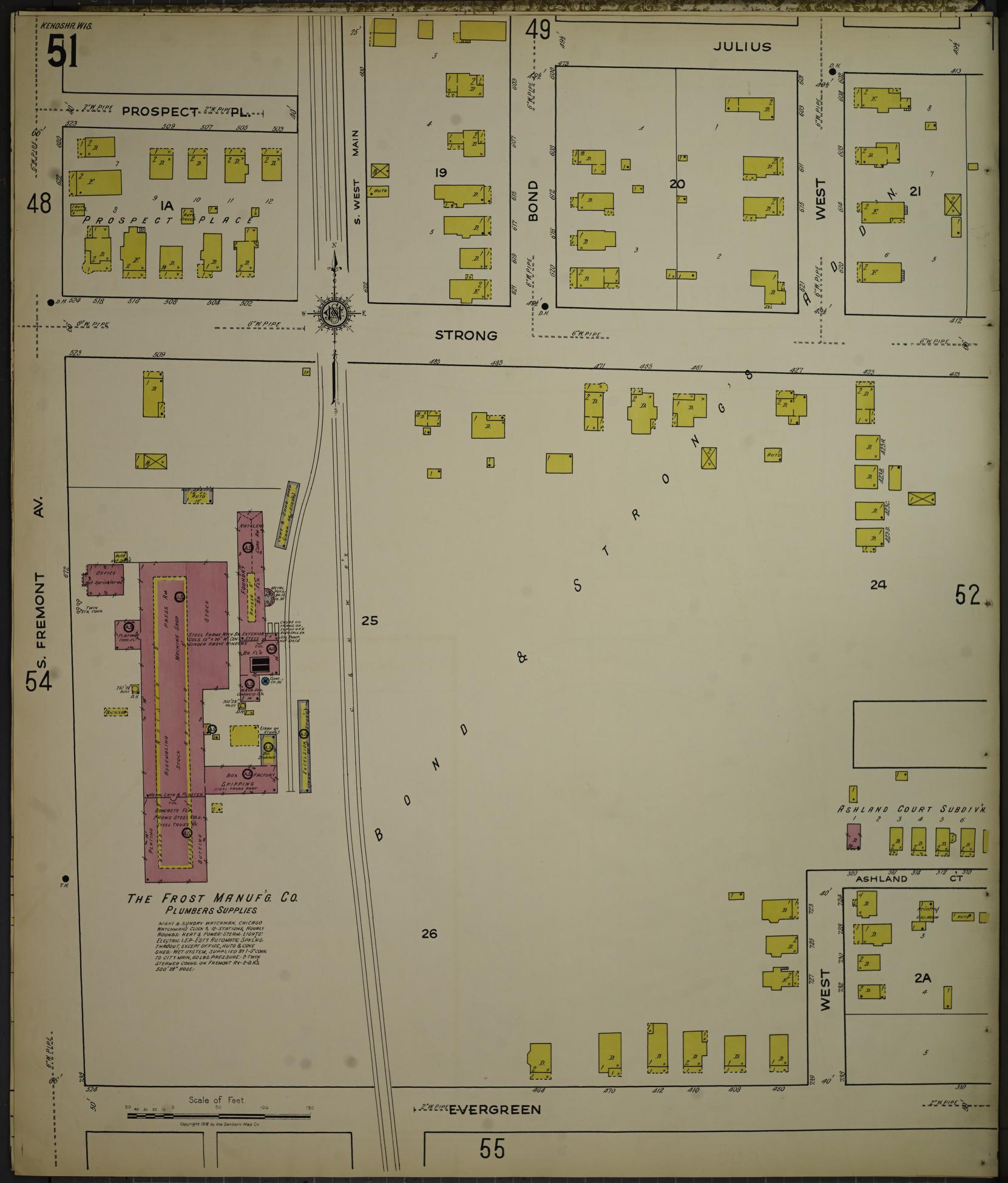 Sanborn Fire Insurance Map from Kenosha, Kenosha County, Wisconsin. (1918), Sheet 55