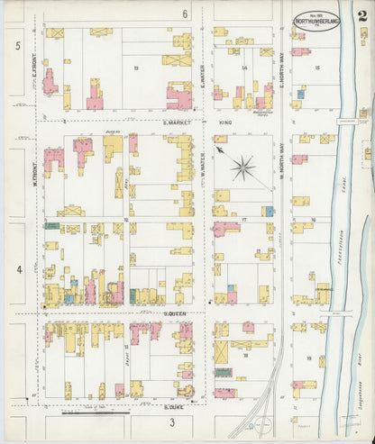 Sanborn Fire Insurance Map from Northumberland, Northumberland County, Pennsylvania (1901), Sheet #0002 - Complete Map Set gallery image, historic Sanborn map, vintage wall art, Pennsylvania Pennsylvania