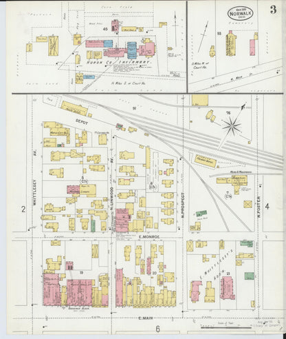 Sanborn Fire Insurance Map from Norwalk, Huron County, Ohio (1899), Sheet #0003 - Historic Sanborn Fire Insurance Map Print, vintage old map wall art, antique decor, genealogy gift, Ohio Ohio map