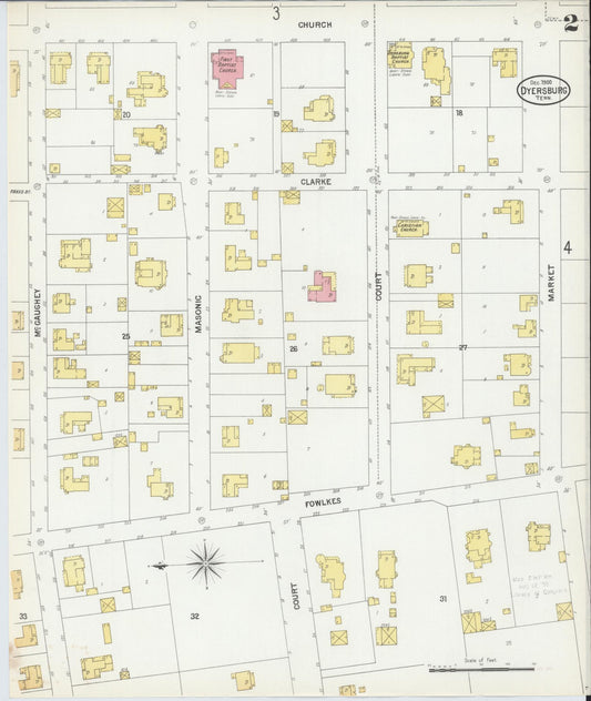 Sanborn Fire Insurance Map from Dyersburg, Dyer County, Tennessee (1900), Sheet #0002