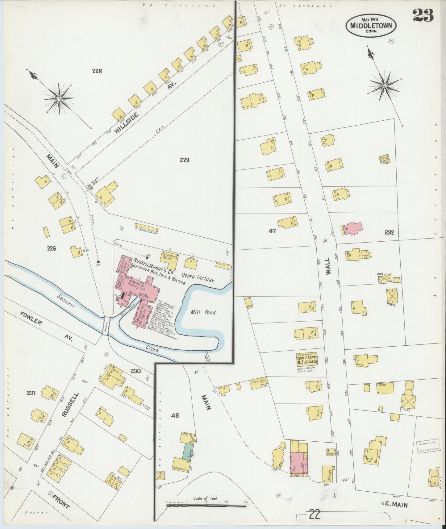 Sanborn Fire Insurance Map from Middletown, Middlesex County, Connecticut (1901), Sheet #0023 - Complete Map Set gallery image, historic Sanborn map, vintage wall art, Connecticut Connecticut