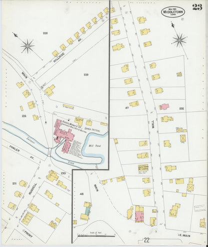 Sanborn Fire Insurance Map from Middletown, Middlesex County, Connecticut (1901), Sheet #0023 - Complete Map Set gallery image, historic Sanborn map, vintage wall art, Connecticut Connecticut
