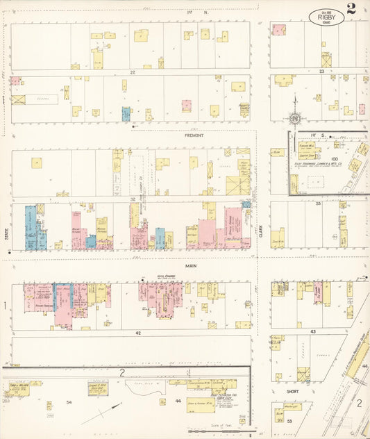Sanborn Fire Insurance Map from Rigby, Jefferson County, Idaho (1915), Sheet #0002 - Historic Sanborn Fire Insurance Map Print, vintage old map wall art, antique decor, genealogy gift, Idaho Idaho map