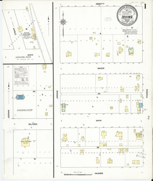 Sanborn Fire Insurance Map from Irving, Marshall County, Kansas (1911), Sheet #0001 - Complete Map Set gallery image, historic Sanborn map, vintage wall art, Kansas Kansas