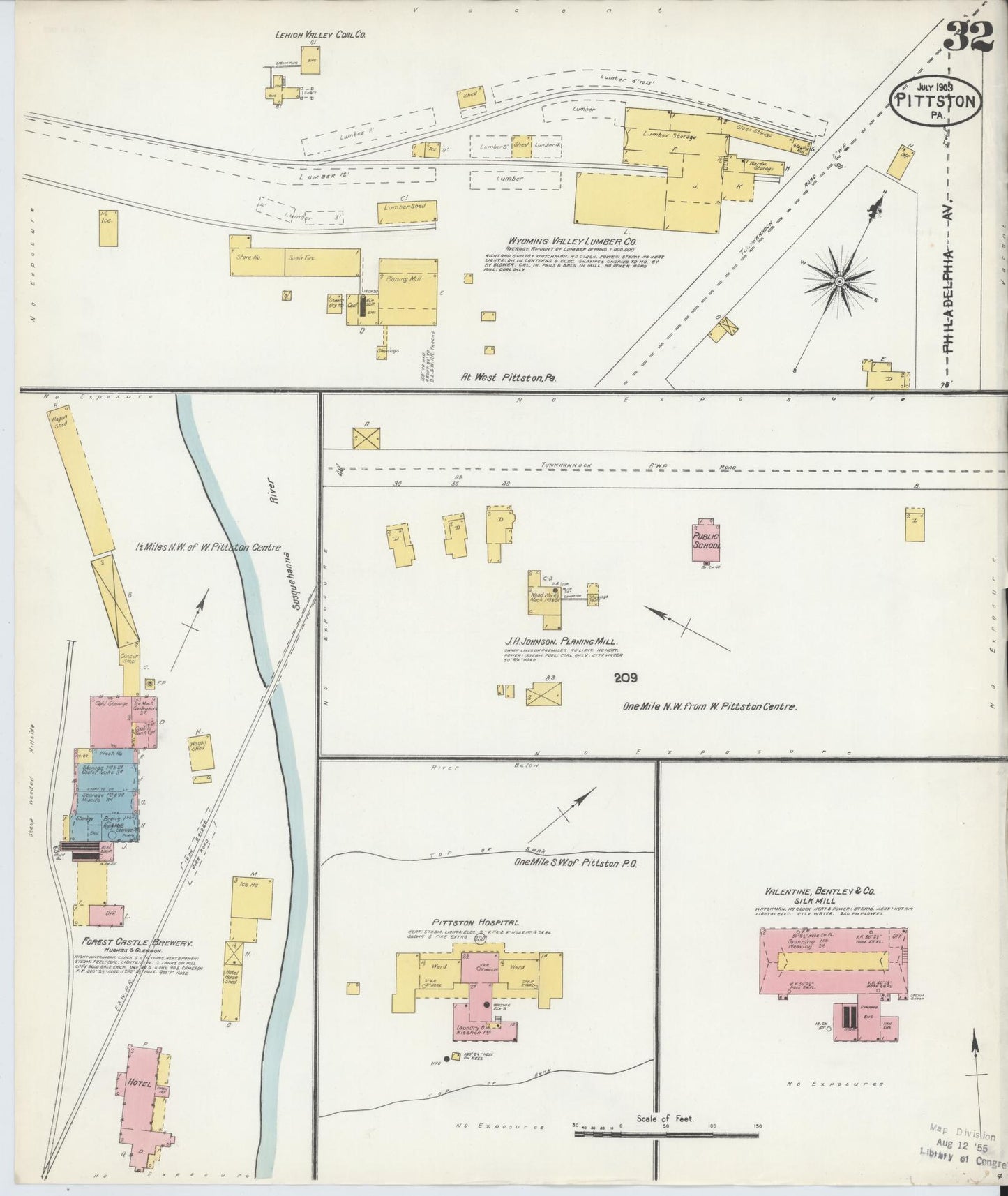 Sanborn Fire Insurance Map from Pittston, Luzerne County, Pennsylvania (1903), Sheet #0032 - Complete Map Set gallery image, historic Sanborn map, vintage wall art, Pennsylvania Pennsylvania