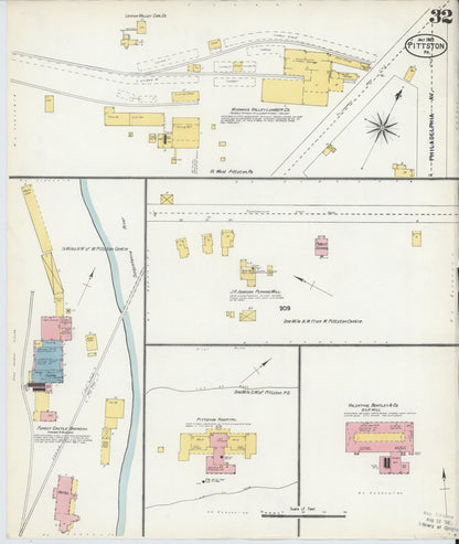 Sanborn Fire Insurance Map from Pittston, Luzerne County, Pennsylvania (1903), Sheet #0032 - Complete Map Set gallery image, historic Sanborn map, vintage wall art, Pennsylvania Pennsylvania