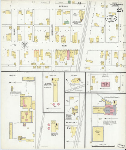 Sanborn Fire Insurance Map from Marion, Grant County, Indiana (1901), Sheet #0025 - Complete Map Set gallery image, historic Sanborn map, vintage wall art, Indiana Indiana