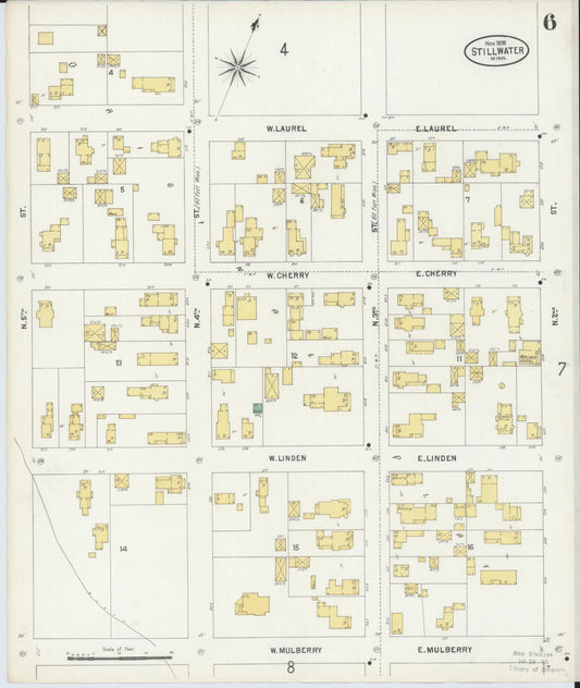 Sanborn Fire Insurance Map from Stillwater, Washington County, Minnesota (1898), Sheet #0006 - Historic Sanborn Fire Insurance Map Print, vintage old map wall art, antique decor, genealogy gift, Minnesota Minnesota map