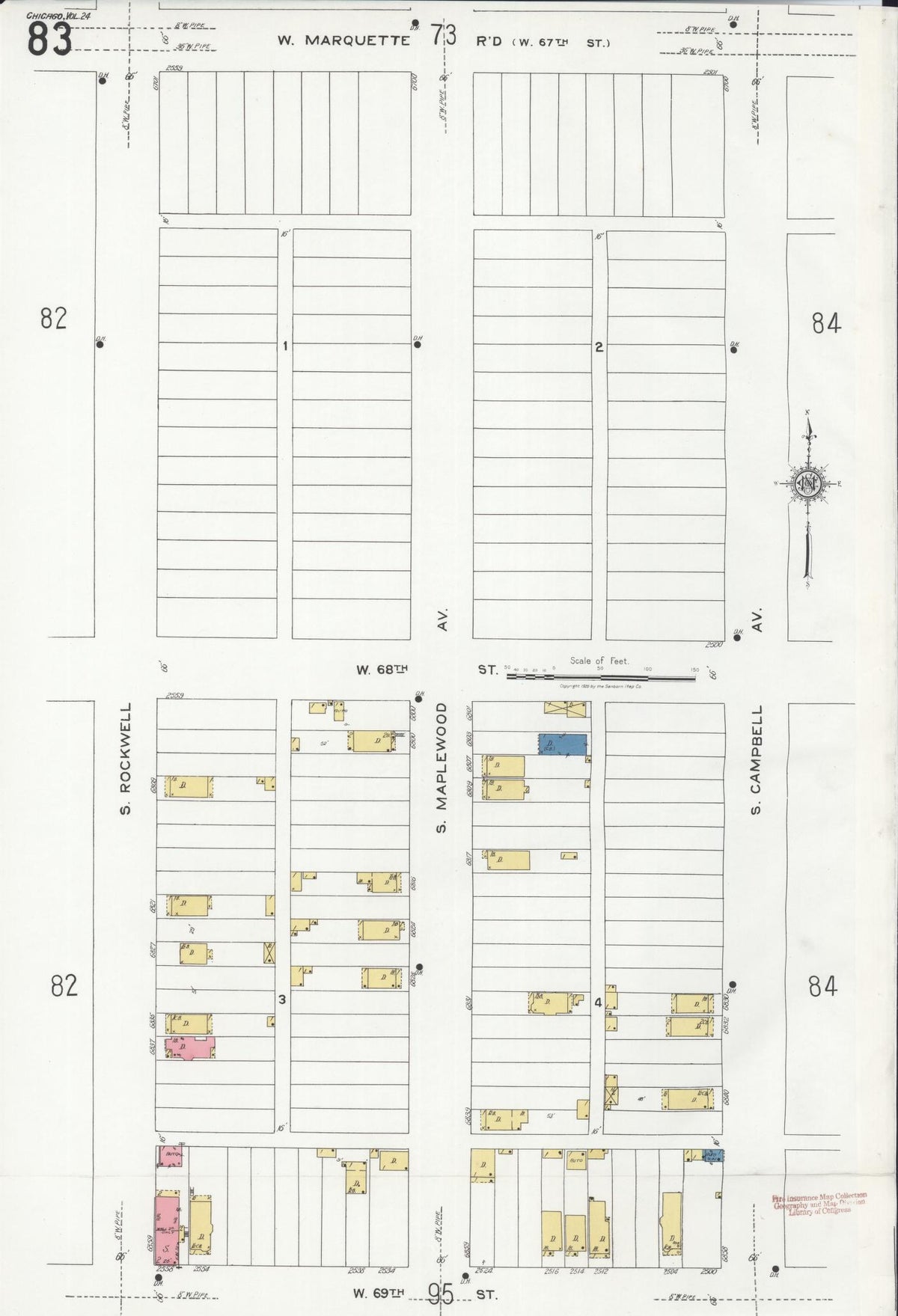 Sanborn Fire Insurance Map from Chicago, Cook County, Illinois (1920), Sheet #0083 - Historic Sanborn Fire Insurance Map Print, vintage old map wall art, antique decor, genealogy gift, Illinois Illinois map