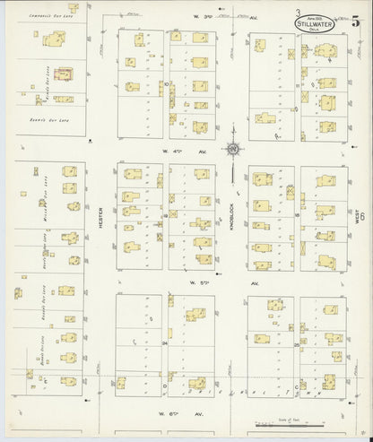 Sanborn Fire Insurance Map from Stillwater, Payne County, Oklahoma (1913), Sheet #0005 - Complete Map Set gallery image, historic Sanborn map, vintage wall art, Oklahoma Oklahoma