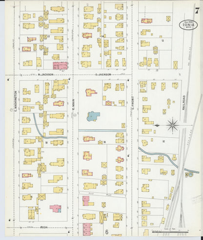 Sanborn Fire Insurance Map from Ionia, Ionia County, Michigan (1900), Sheet #0007 - Complete Map Set gallery image, historic Sanborn map, vintage wall art, Michigan Michigan
