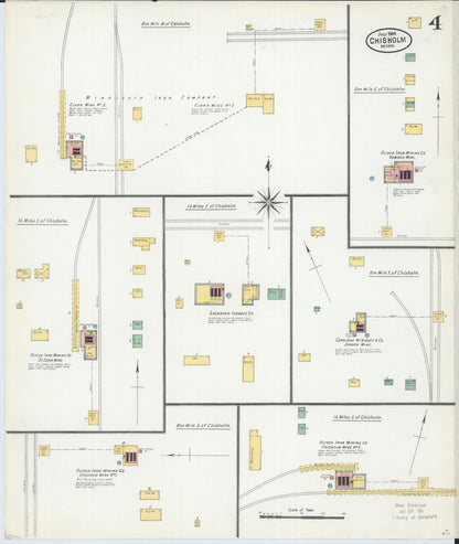 Sanborn Fire Insurance Map from Chisholm, Saint Louis County, Minnesota (1904), Sheet #0004 - Complete Map Set gallery image, historic Sanborn map, vintage wall art, Minnesota Minnesota