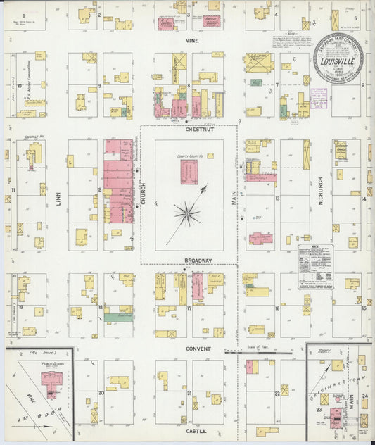 Sanborn Fire Insurance Map from Louisville, Clay County, Illinois (1902), Sheet #0001 - Historic Sanborn Fire Insurance Map Print, vintage old map wall art, antique decor, genealogy gift, Illinois Illinois map