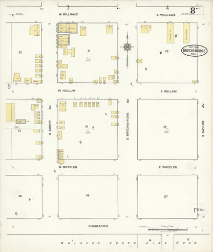 Sanborn Fire Insurance Map from Breckenridge, Stephens County, Texas (1921), Sheet #0008 - Complete Map Set gallery image, historic Sanborn map, vintage wall art, Texas Texas