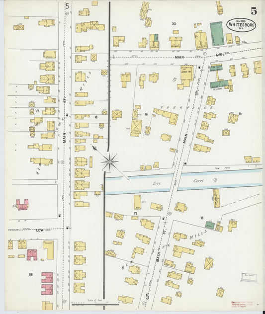 Sanborn Fire Insurance Map from Whitesboro, Oneida County, New York (1899), Sheet #0005 - Historic Sanborn Fire Insurance Map Print, vintage old map wall art, antique decor, genealogy gift, New York New York map