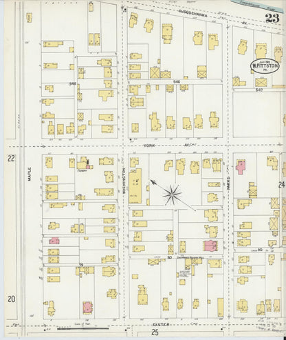 Sanborn Fire Insurance Map from Pittston, Luzerne County, Pennsylvania (1903), Sheet #0023 - Historic Sanborn Fire Insurance Map Print, vintage old map wall art, antique decor, genealogy gift, Pennsylvania Pennsylvania map