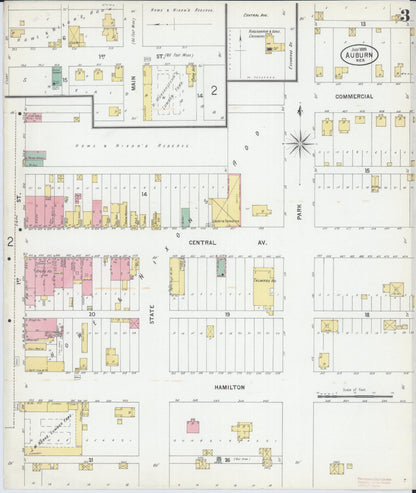 Sanborn Fire Insurance Map from Auburn, Nemaha County, Nebraska (1899), Sheet #0003 - Complete Map Set gallery image, historic Sanborn map, vintage wall art, Nebraska Nebraska