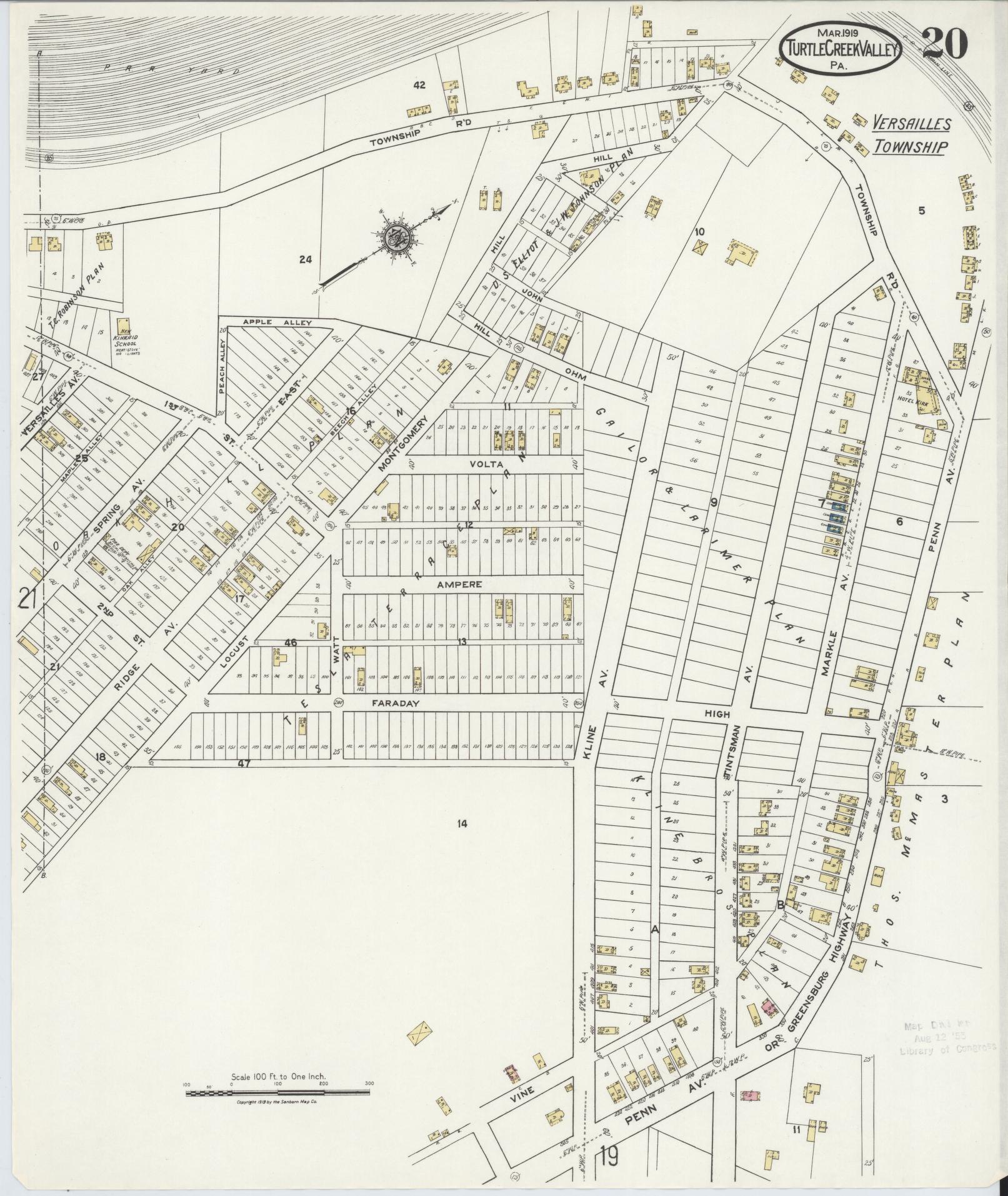 Sanborn Fire Insurance Map from Turtle Creek Valley, Allegheny County, Pennsylvania (1919), Sheet #0020 - Complete Map Set gallery image, historic Sanborn map, vintage wall art, Pennsylvania Pennsylvania
