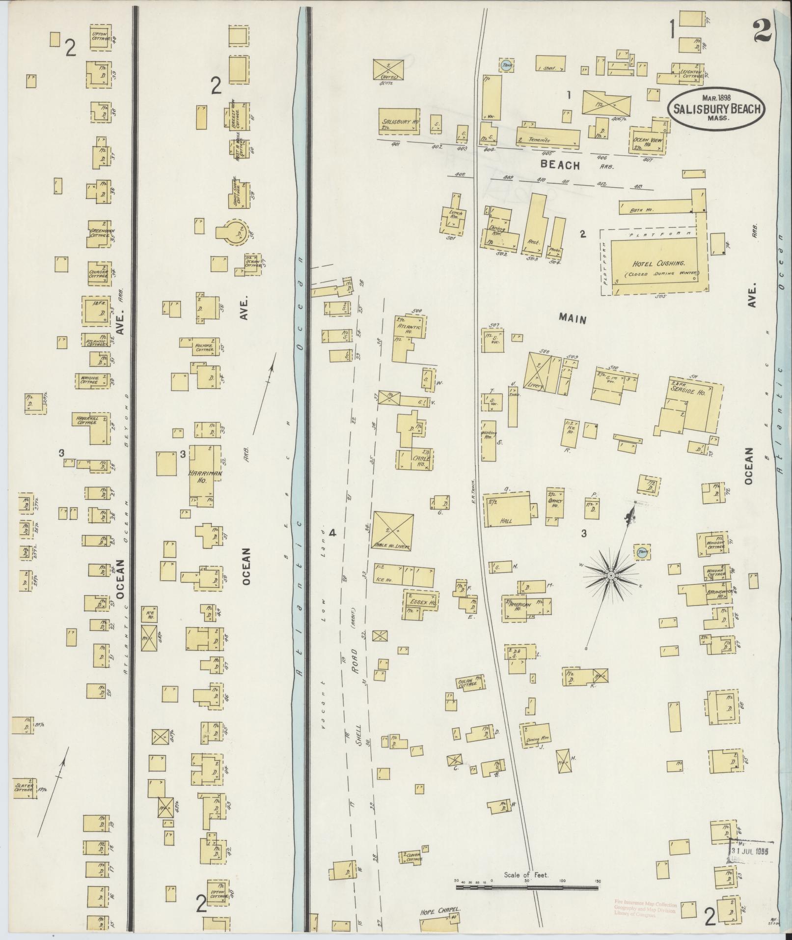 Sanborn Fire Insurance Map from Salisbury, Essex County, Massachusetts (1898), Sheet #0002 - Complete Map Set gallery image, historic Sanborn map, vintage wall art, Massachusetts Massachusetts