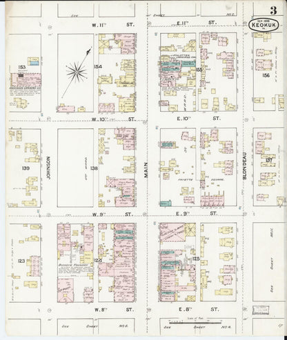 Sanborn Fire Insurance Map from Keokuk, Lee County, Iowa (1888), Sheet #0003 - Historic Sanborn Fire Insurance Map Print