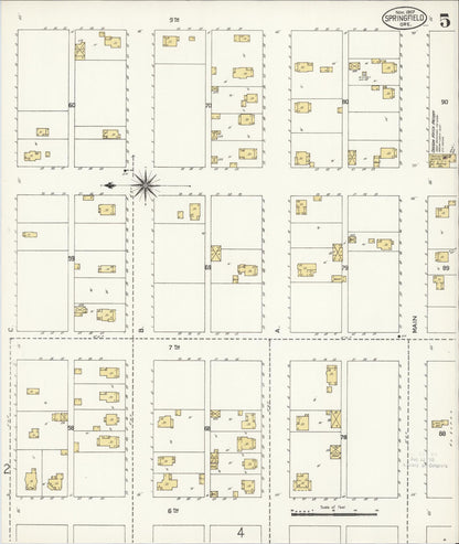 Sanborn Fire Insurance Map from Springfield, Lane County, Oregon (1907), Sheet #0005 - Complete Map Set gallery image, historic Sanborn map, vintage wall art, Oregon Oregon