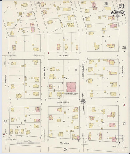 Sanborn Fire Insurance Map from Watertown, Jefferson County, Wisconsin (1915), Sheet #0024 - Complete Map Set gallery image, historic Sanborn map, vintage wall art, Wisconsin Wisconsin