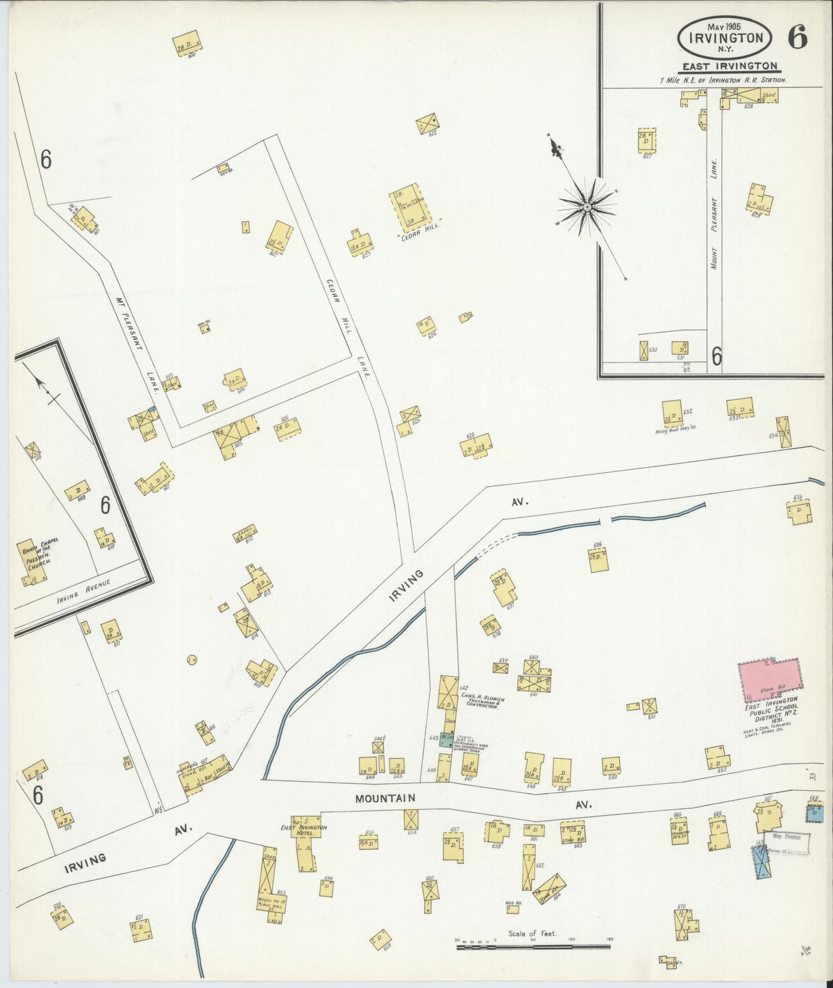 Sanborn Fire Insurance Map from Irvington, Westchester County, New York (1905), Sheet #0006 - Complete Map Set gallery image, historic Sanborn map, vintage wall art, New York New York