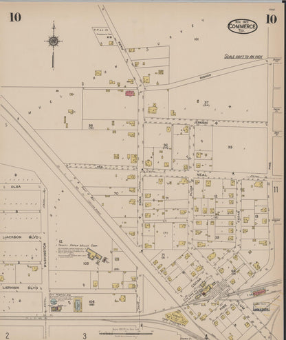 Sanborn Fire Insurance Map from Commerce, Hunt County, Texas (1922), Sheet #0010 - Complete Map Set gallery image, historic Sanborn map, vintage wall art, Texas Texas