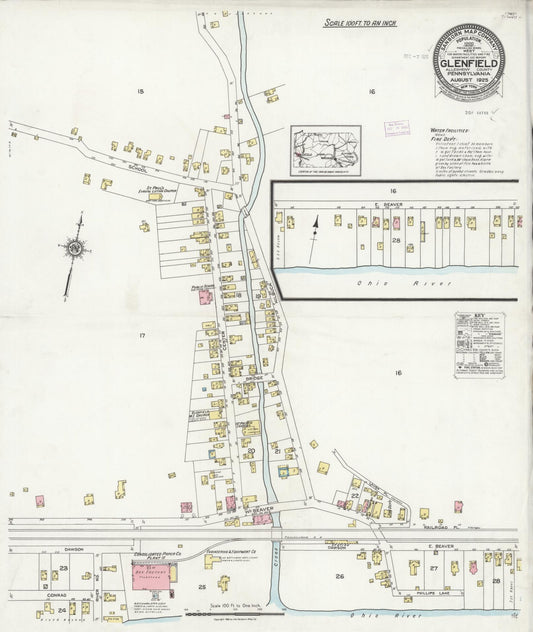 Sanborn Fire Insurance Map from Glenfield, Allegheny County, Pennsylvania. (1925) – Historic Sanborn Fire Insurance Map Print