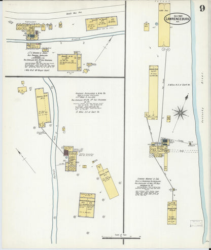 Sanborn Fire Insurance Map from Lawrenceburg, Anderson County, Kentucky (1903), Sheet #0009 - Complete Map Set gallery image, historic Sanborn map, vintage wall art, Kentucky Kentucky
