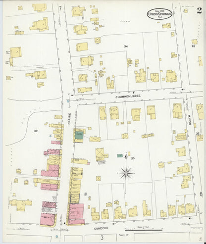 Sanborn Fire Insurance Map from Union Springs, Bullock County, Alabama (1909), Sheet #0002 - Complete Map Set gallery image, historic Sanborn map, vintage wall art, Alabama Alabama