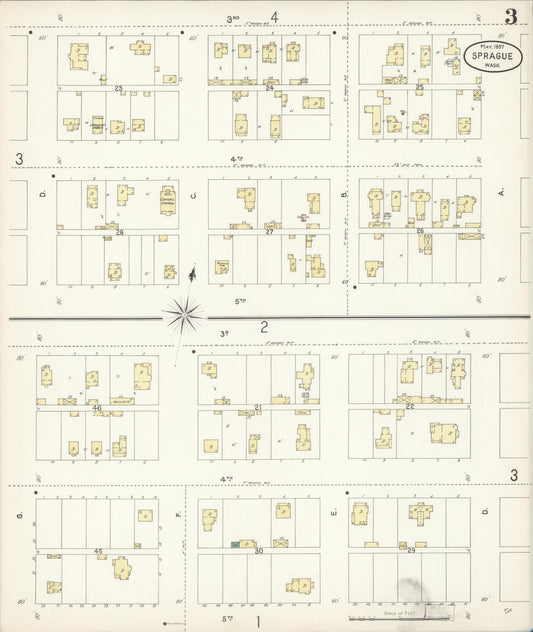 Sanborn Fire Insurance Map from Sprague, Lincoln County, Washington (1897), Sheet #0003 - Historic Sanborn Fire Insurance Map Print, vintage old map wall art, antique decor, genealogy gift, Washington Washington map
