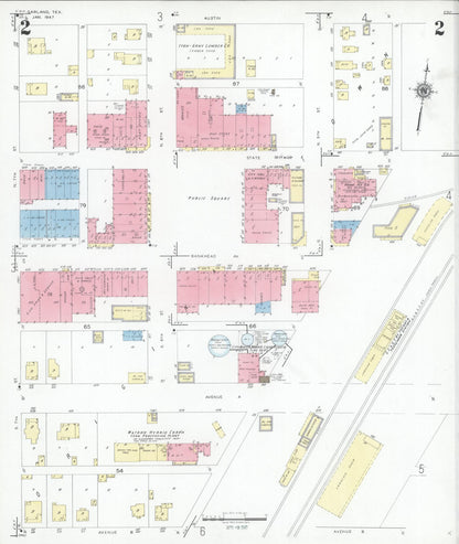 Sanborn Fire Insurance Map from Garland, Dallas County, Texas (1947), Sheet #0002 - Complete Map Set gallery image, historic Sanborn map, vintage wall art, Texas Texas