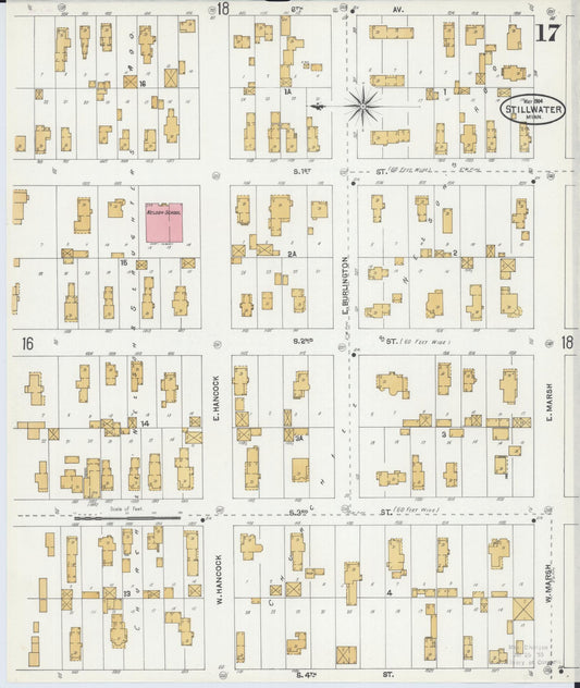Sanborn Fire Insurance Map from Stillwater, Washington County, Minnesota (1904), Sheet #0017 - Historic Sanborn Fire Insurance Map Print, vintage old map wall art, antique decor, genealogy gift, Minnesota Minnesota map