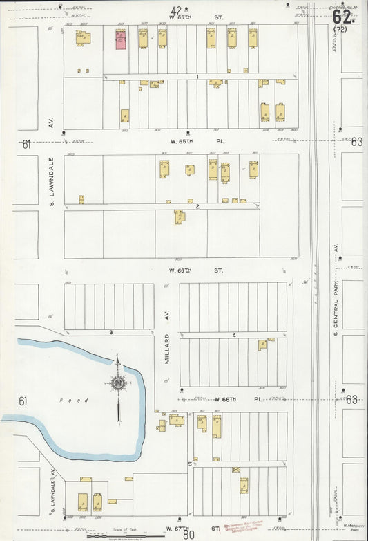 Sanborn Fire Insurance Map from Chicago, Cook County, Illinois (1920), Sheet #0062 - Historic Sanborn Fire Insurance Map Print, vintage old map wall art, antique decor, genealogy gift, Illinois Illinois map