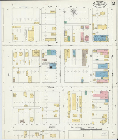 Sanborn Fire Insurance Map from Las Animas, Bent County, Colorado (1906), Sheet #0002 - Complete Map Set gallery image, historic Sanborn map, vintage wall art, Colorado Colorado