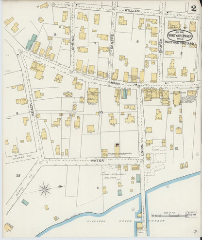 Sanborn Fire Insurance Map from Vineyard Haven, Dukes County, Massachusetts (1892), Sheet #0002 - Complete Map Set gallery image, historic Sanborn map, vintage wall art, Massachusetts Massachusetts