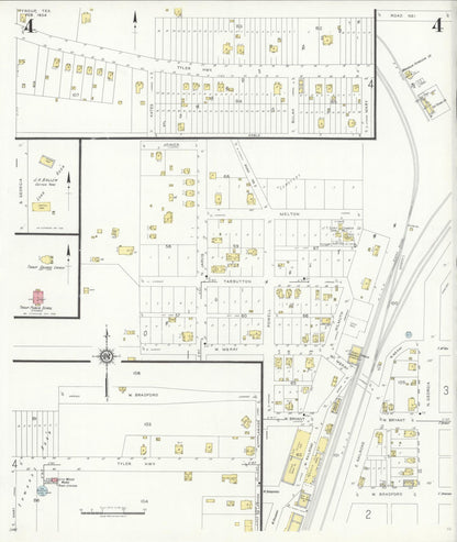 Sanborn Fire Insurance Map from Troup, Smith County, Texas (1934), Sheet #0004 - Complete Map Set gallery image, historic Sanborn map, vintage wall art, Texas Texas