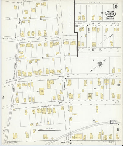 Sanborn Fire Insurance Map from Jermyn, Lackawanna County, Pennsylvania (1912), Sheet #0010 - Complete Map Set gallery image, historic Sanborn map, vintage wall art, Pennsylvania Pennsylvania