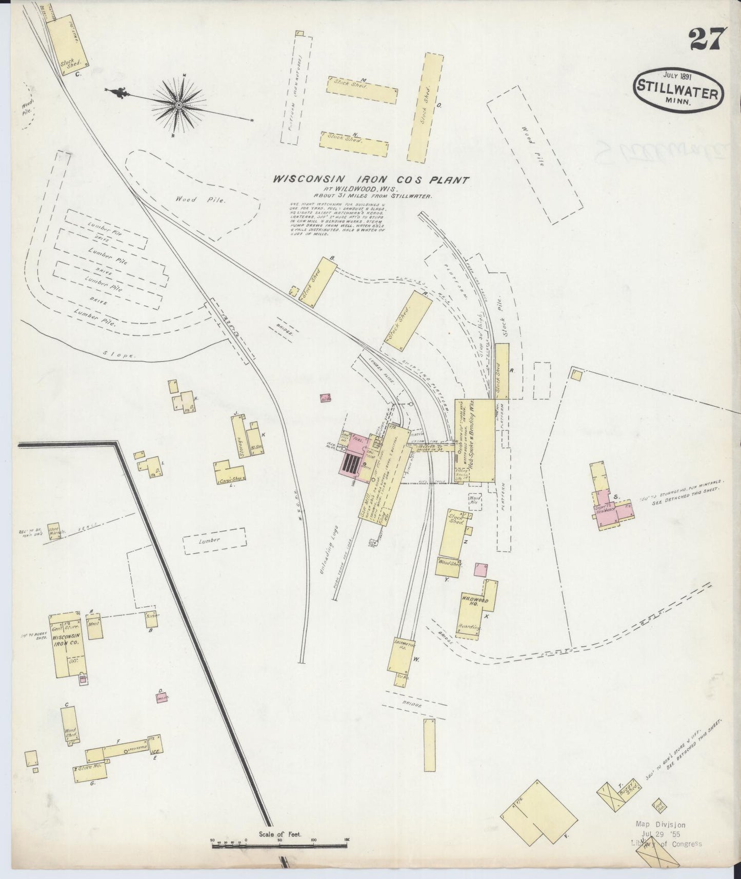 Sanborn Fire Insurance Map from Stillwater, Washington County, Minnesota (1891), Sheet #0027 - Complete Map Set gallery image, historic Sanborn map, vintage wall art, Minnesota Minnesota