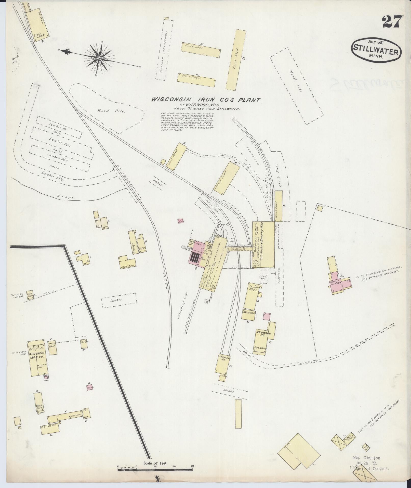 Sanborn Fire Insurance Map from Stillwater, Washington County, Minnesota (1891), Sheet #0027 - Complete Map Set gallery image, historic Sanborn map, vintage wall art, Minnesota Minnesota