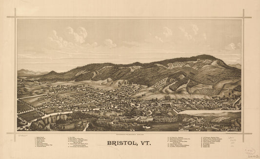 Bristol, Vt. (1889) – Historic Bird’s-Eye View Panorama Print