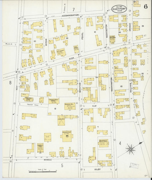 Sanborn Fire Insurance Map from Eastport, Washington County, Maine (1903), Sheet #0006 - Historic Sanborn Fire Insurance Map Print, vintage old map wall art, antique decor, genealogy gift, Maine Maine map